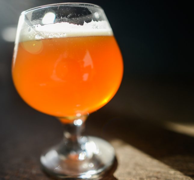 pumpkin beer in a glass
