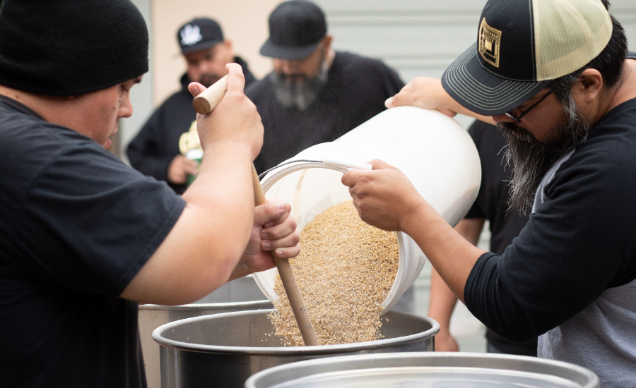 mashing in