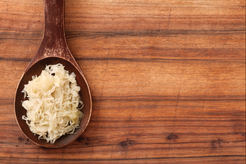 sauerkraut in a spoon