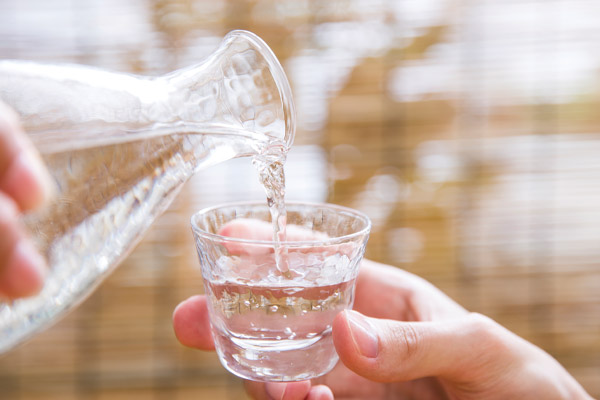 sake being poured