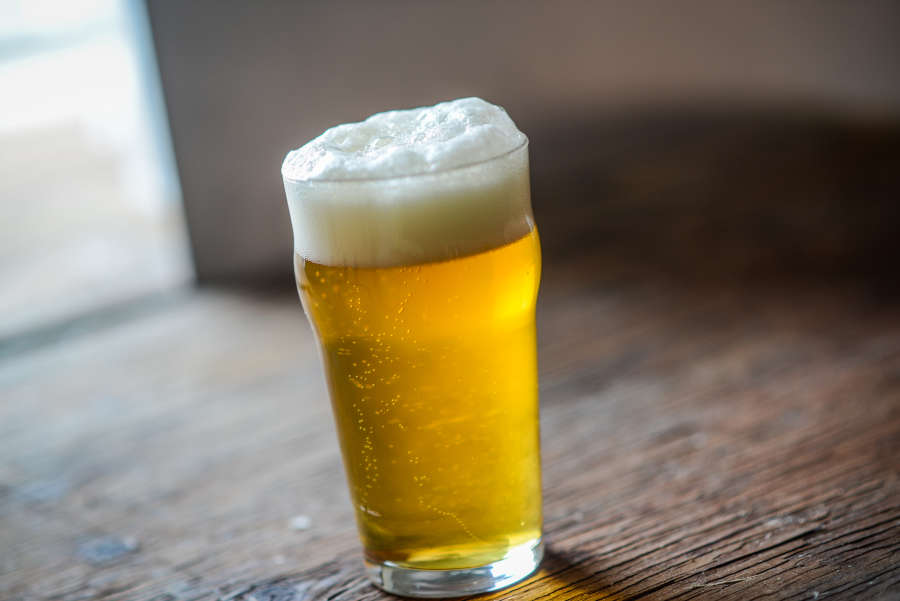 pale colored IPA in a glass