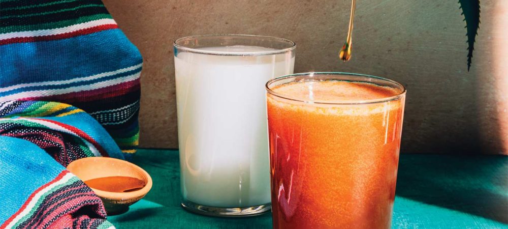two glass of pulque