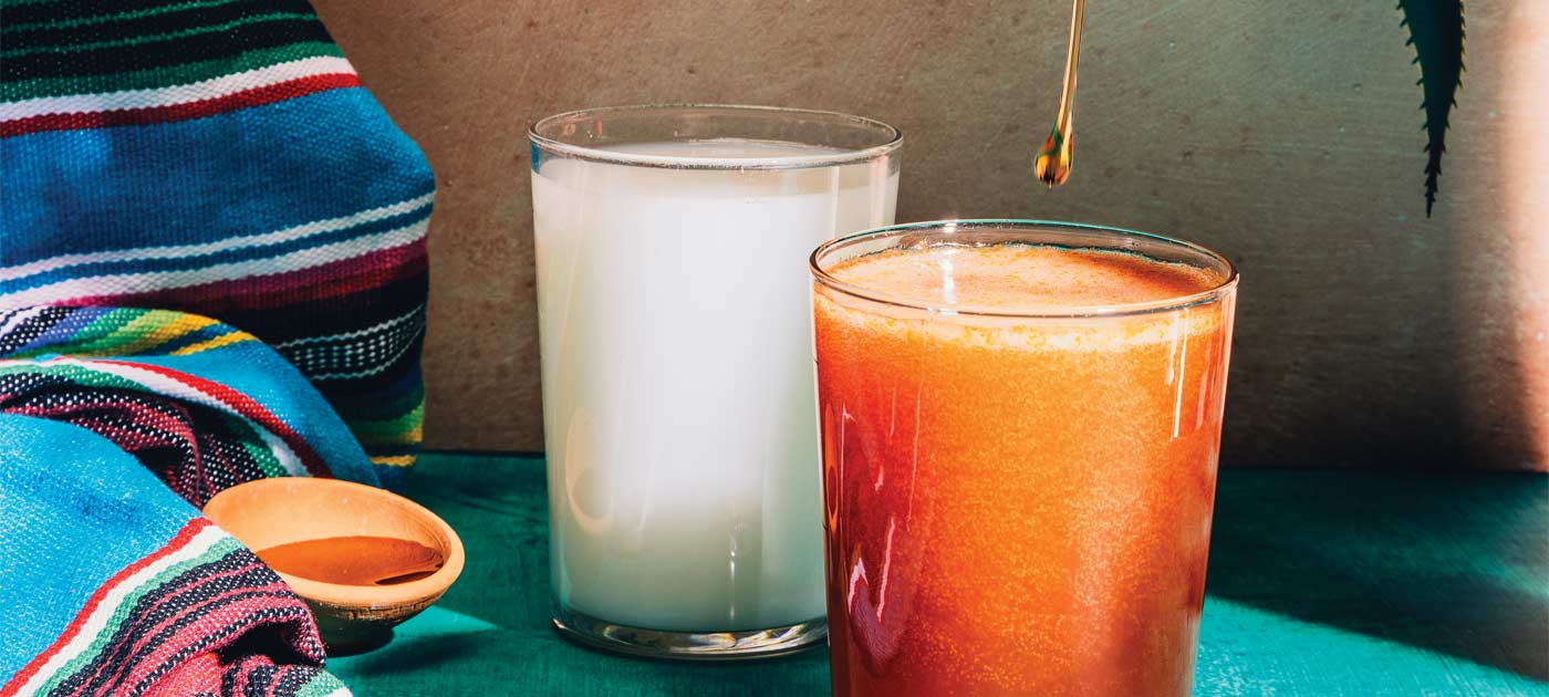 two glass of pulque
