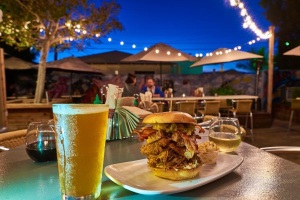 beer and a sandwhich in San Diego