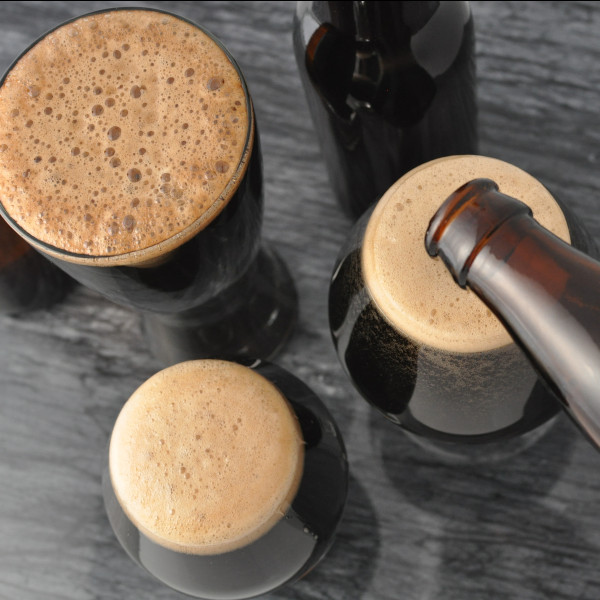 stout beer being poured