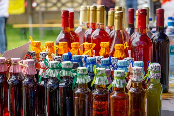 array of wine bottle colors