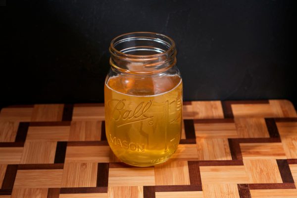 kombucha, mead, or cider in jar