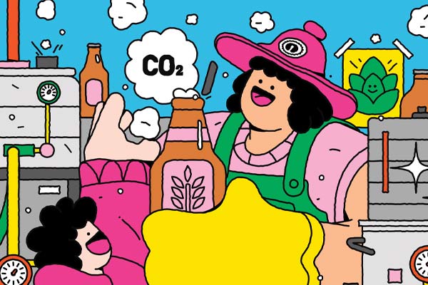 Cartoon scene of homebrewery