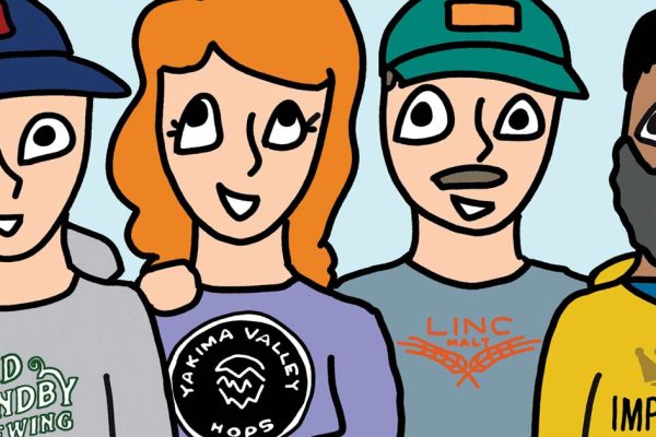 cartoon of 4 homebrewers