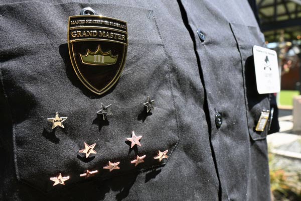 Shirt with Grand Master beer judge pin